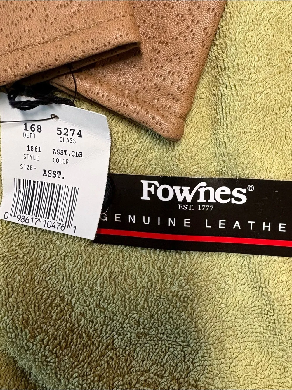 Fownes leather gloves.
